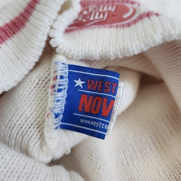 WEST Coast Novelty Jelly Belly Beans Soft Light Pink White Striped Knit Hat Cap - Picture 9 of 11